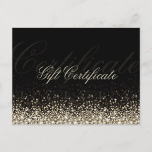 Svart gåvsintyg från Silver Glitter Vykort