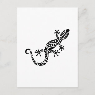 Svart gecko-design vykort
