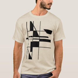 Svart Geometric Gameboard MCM-inspirerad Abstrakt T Shirt