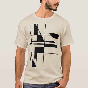 Svart Geometric Gameboard MCM-inspirerad Abstrakt T Shirt