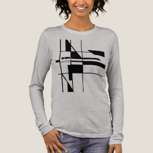 Svart Geometric Gameboard MCM-inspirerad Abstrakt T Shirt