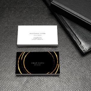 Svart, Geometric Golden Foil Circles, Vip Visitkort