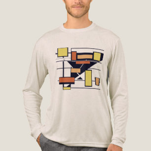 Svart geometrisk grafik i rutor med guld Orange T Shirt