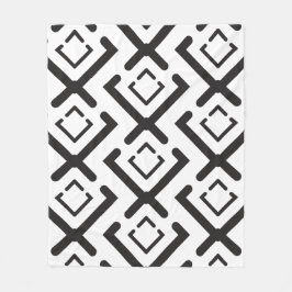 Svart geometrisk koncentrisk rombform mönster fleecefilt