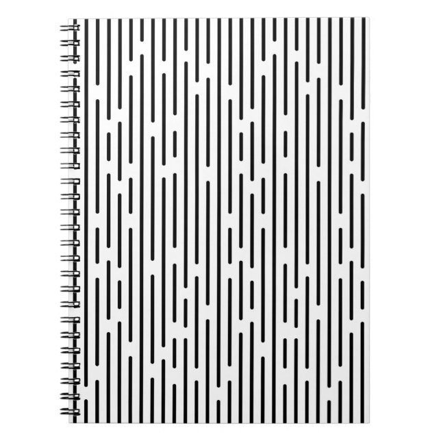 Svart geometrisk linjemönster anteckningsbok (Framsidan)