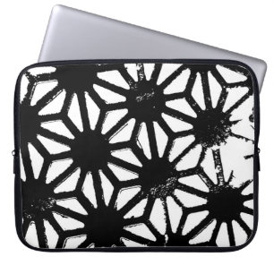 Svart geometrisk mönster laptop fodral
