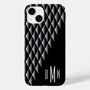 Svart geometrisk Mönster monogrammad