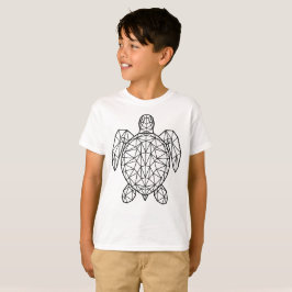 Svart geometrisk trådram havssköldpadda t shirt