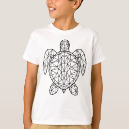 Svart geometrisk trådram havssköldpadda t shirt