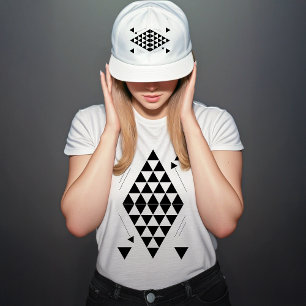 Svart geometrisk triangel t shirt