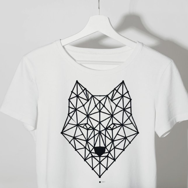svart geometrisk varg t shirt (Skapare uppladdad)