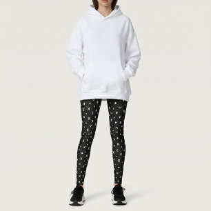 Svart geometriskt mönster leggings