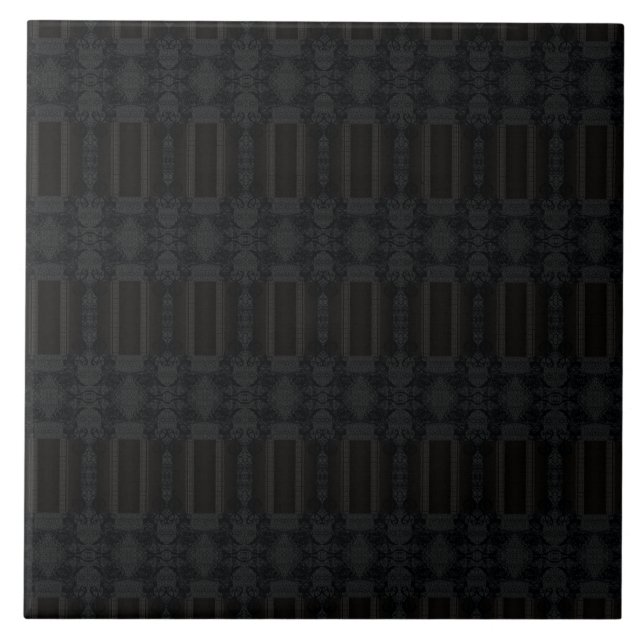 Svart geometriskt mönster – modern minimalistisk d kakelplatta (Framsidan)