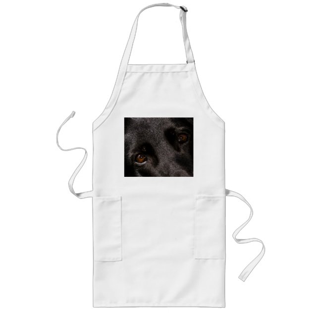Svart german shepherd ögon långt förkläde (Framsidan)