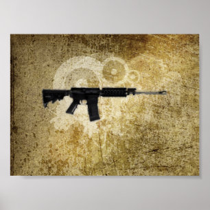 Svart gevär AR-15 från on-line Phils konst Poster