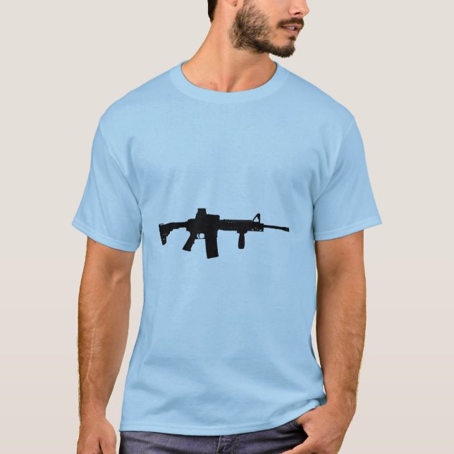 Svart gevär AR-15 från on-line Phils konst Tee (Framsida)