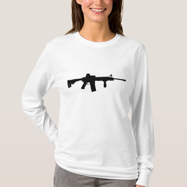 Svart gevär AR-15 Tee Shirt (Framsida)