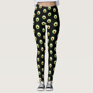 Svart gigantisk ögadamasker leggings