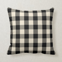Svart gingham kudder