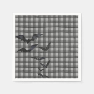 Svart Gingham Lille Boo Spök Födelsedagsdesserat Pappersservett