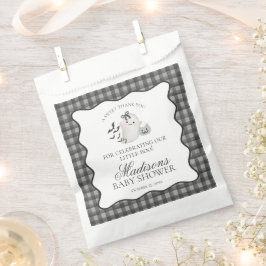 Svart Gingham Lille Boo Spöke Baby Shower Efterrät