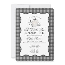 Svart Gingham Snygg Spök Bebis Baby Shower