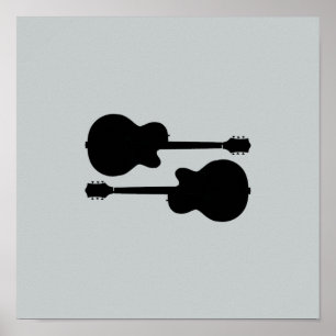 Svart gitarrer, musikdekor poster