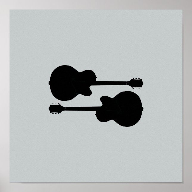 Svart gitarrer, musikdekor poster (Framsidan)