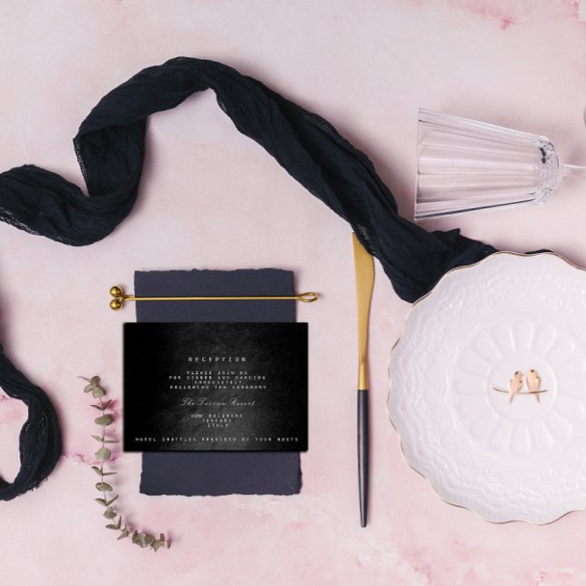 Svart Glam Höst Vip Bröllopsmottagning Inbjudningar (Black Glam Fall Autumn Vip Wedding Reception Invitation )