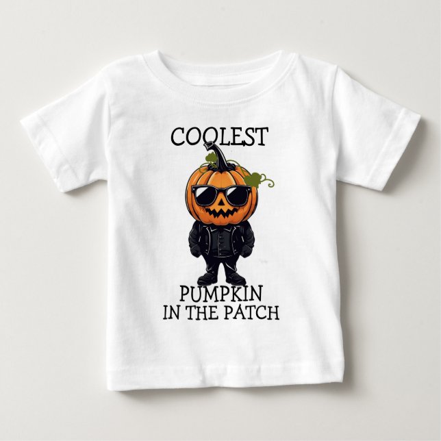 Svart glasögon Pumpkin Cute Halloween Småbarn Tee (Framsida)