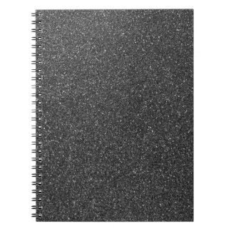 Svart glitter anteckningsbok med spiral