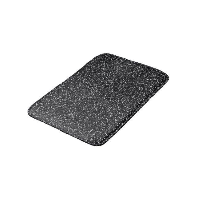 Svart glitter badrumsmatta (Vinklad)