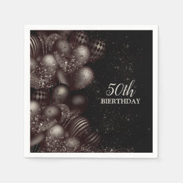 Svart Glitter-ballonger Gnistra Party Pappersservett
