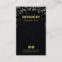 Svart Glitter DIY Necklace Earring Card Holder