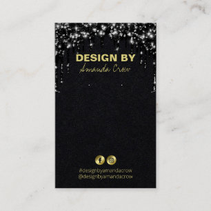 Svart Glitter DIY Necklace Earring Card Holder Visitkort