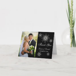 Svart, glitter LOOK Snöflinga Foto Tackkort