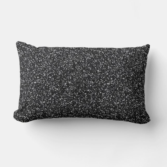 Svart glitter lumbarkudde (Framsida)