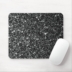 svart glitter mönster musmatta