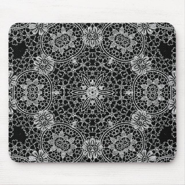 Svart glitter musmatta (Framsidan)