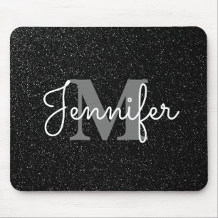 Svart glitter musmatta