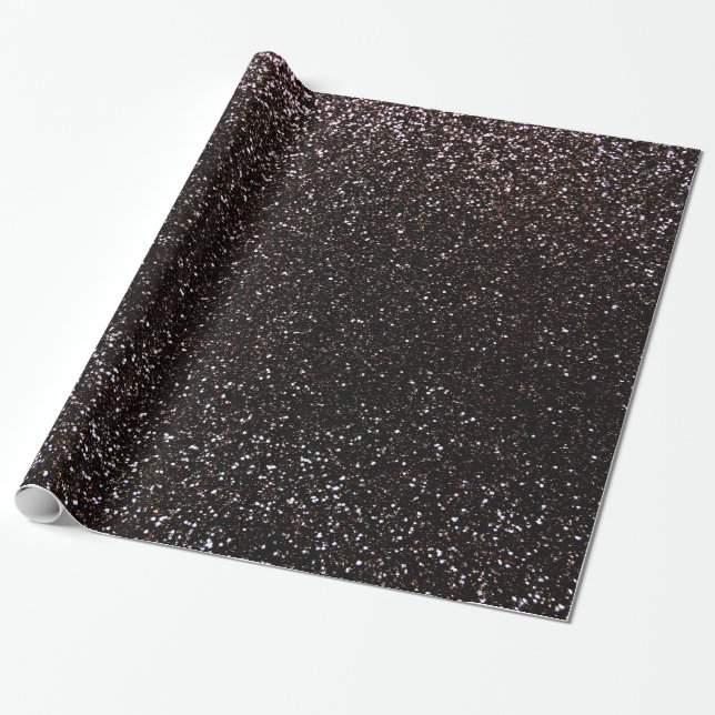 Svart glitter presentpapper (Utrullad)