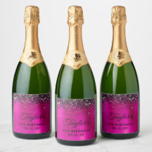 Svart Glitter Top Hot Pink Folie 21-årsdag