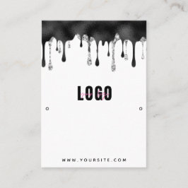 Svart Glitter-Visning för avbildning av juveler Visitkort