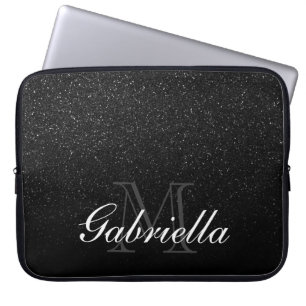 Svart glitterMonogram Laptop Fodral