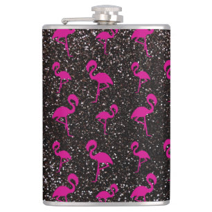 Svart glitterrosaflamingo fickplunta