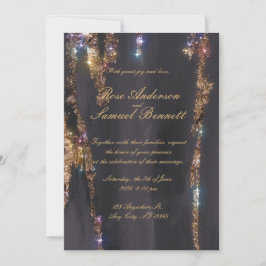 Svart glitters bröllopsinbjudan inbjudningar