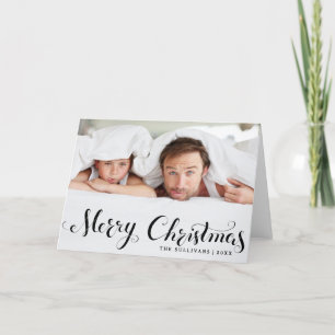 Svart God jul Helgdag-fotokort Helgkort