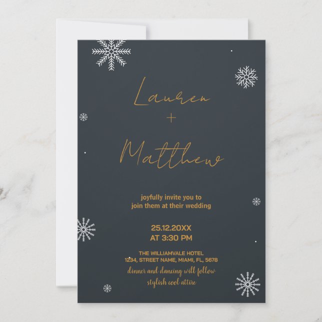 Svart Golden Wedding-inbjudan Inbjudningar (Framsida)