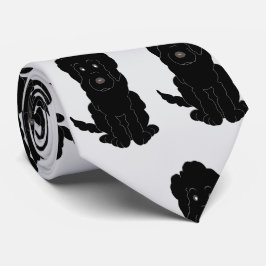 Svart Goldendoodle Design Valfri Färg Bakgrund Slips