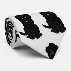Svart Goldendoodle Design Valfri Färg Bakgrund Slips